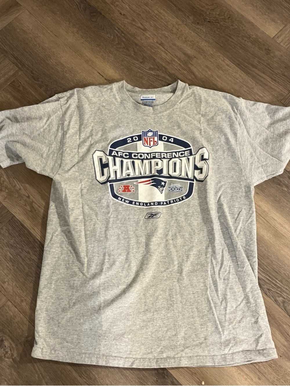 Reebok Grey Tee with Blue Logo